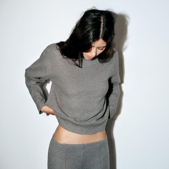 Zara Soft Trouser and Sweater Lounge SET - Anthracite Grey - Size Small - Picture 7 of 12